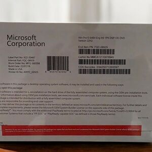 Microsoft Windows 10 Pro DVD 64-bit + Retail License Key, Sealed